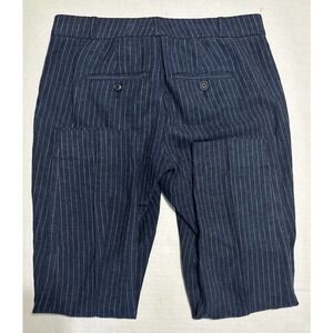 Banana Republic Factory White Navy Blue Ryan Pinstripe Straight Leg Pants Sz 00P